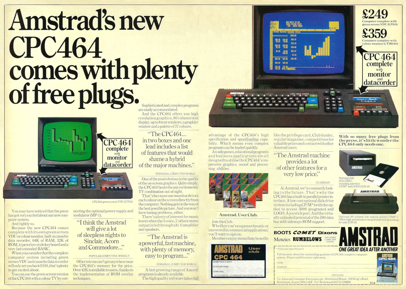 Amstrad CPC464 Advert
